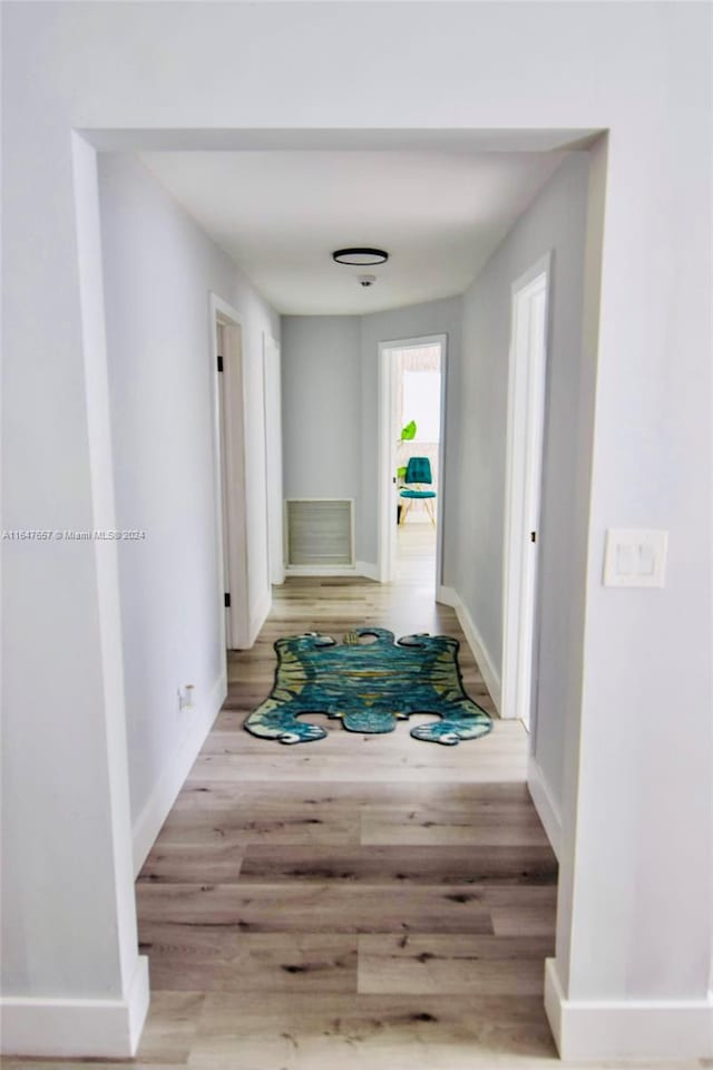 hall featuring light hardwood / wood-style floors