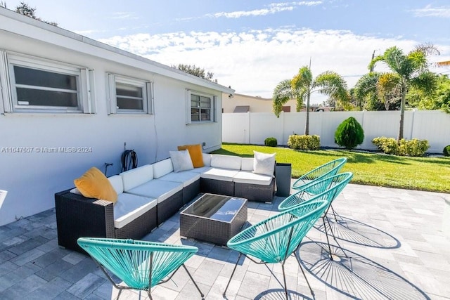 view of patio featuring outdoor lounge area