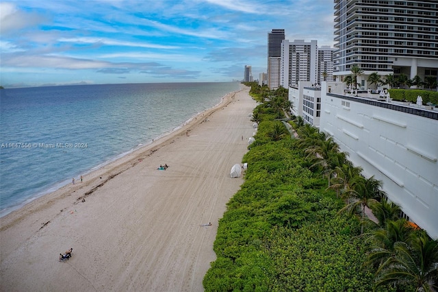 water view with a view of the beach