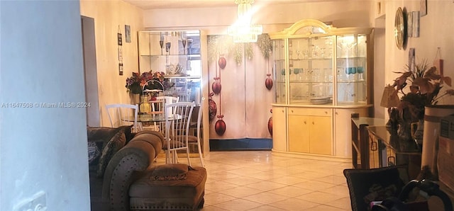 interior space featuring tile patterned flooring