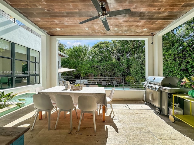 view of patio / terrace with ceiling fan