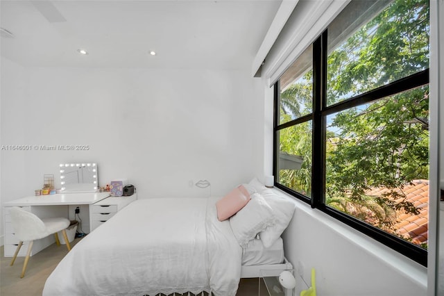 bedroom featuring recessed lighting