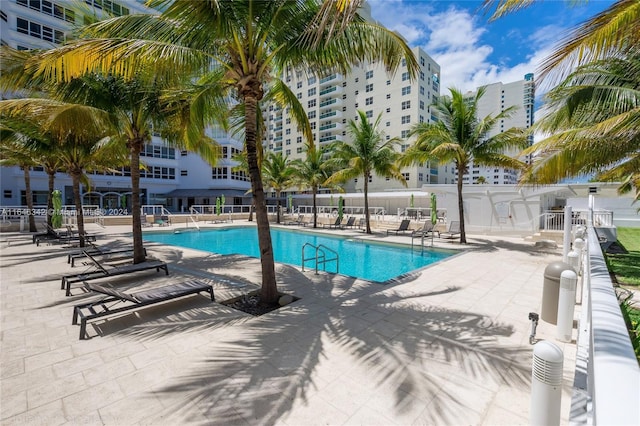 view of pool with a patio