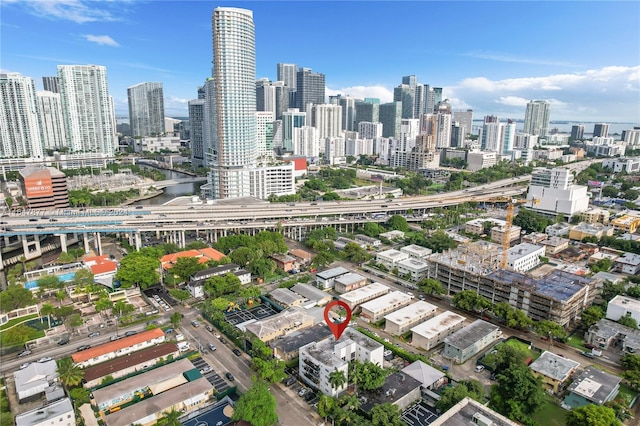 property's view of city featuring a water view