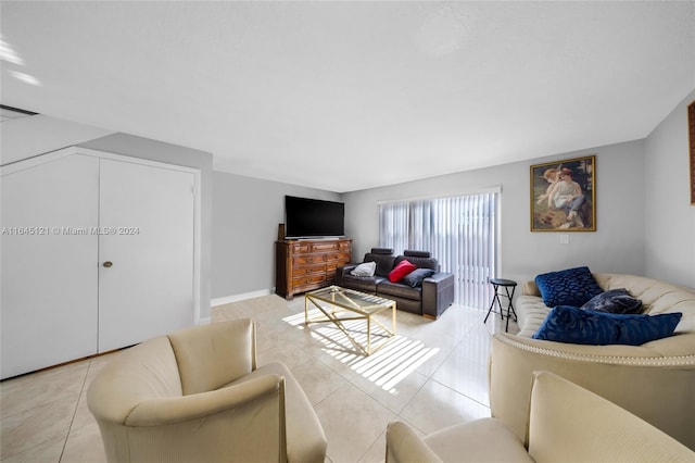 view of tiled living room