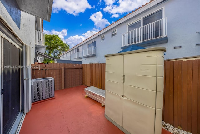 view of patio / terrace with central AC unit