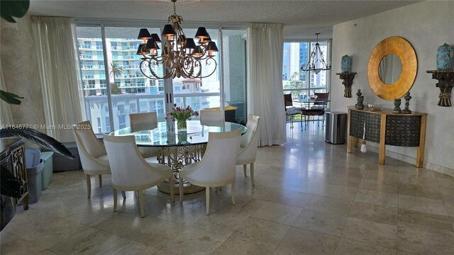 16400 Collins Ave Unit 646, Sunny Isles Beach, FL 33160 - dining area with a chandelier and light tile patterned flooring