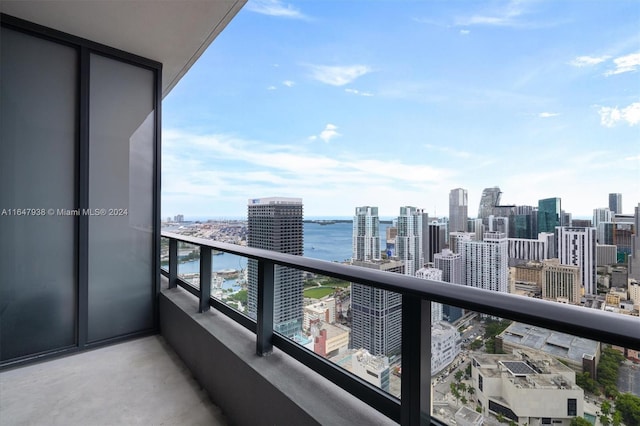 balcony with a water view