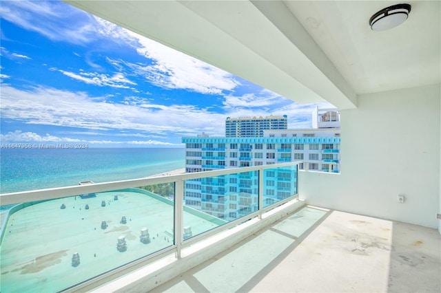 balcony with a water view