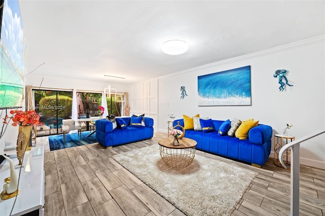 living room featuring hardwood / wood-style flooring