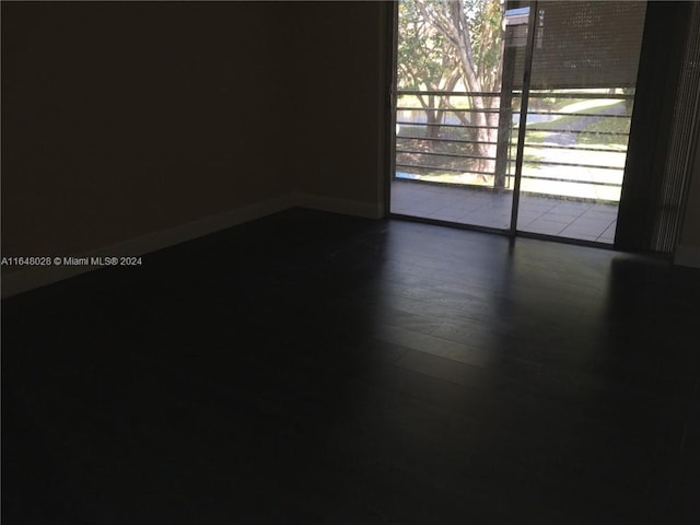 spare room featuring a wealth of natural light and hardwood / wood-style flooring