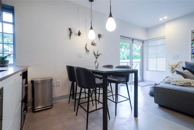 view of dining area