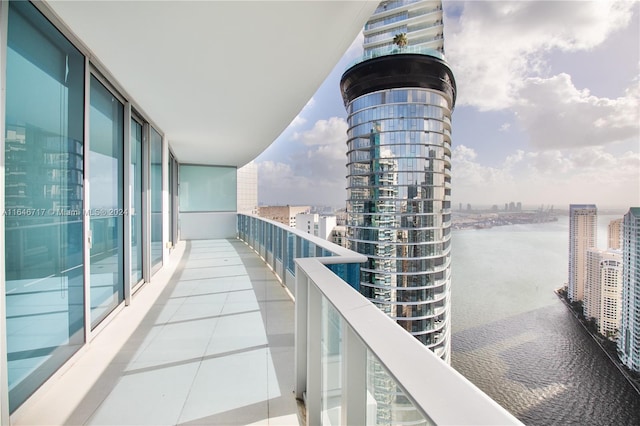 balcony with a water view