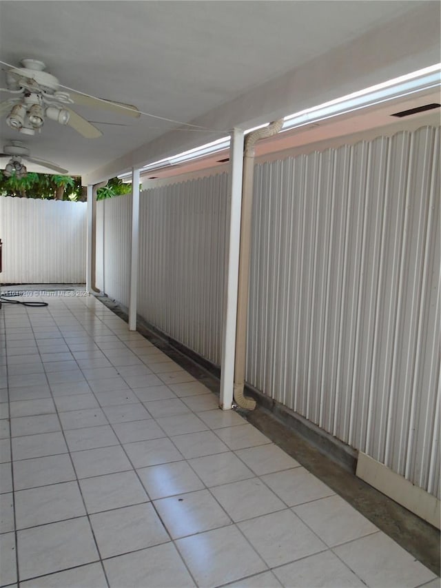 view of patio / terrace featuring ceiling fan