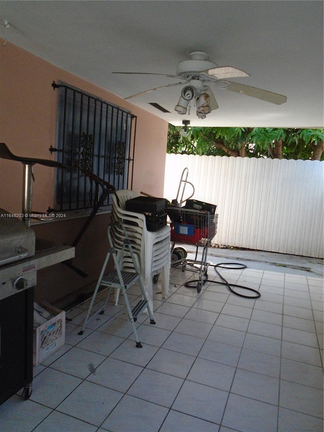 158 NW 18th Ct, Miami, FL 33125 - view of patio featuring ceiling fan