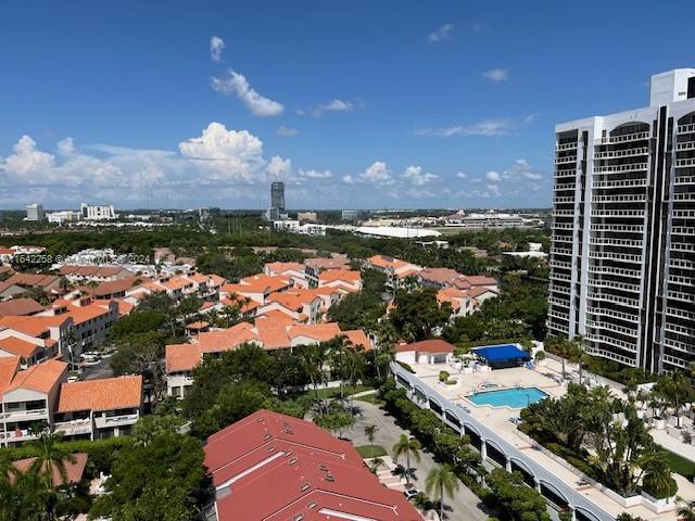 drone / aerial view featuring a city view