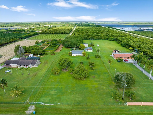 aerial view featuring a water view and a rural view