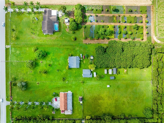 bird's eye view with a rural view