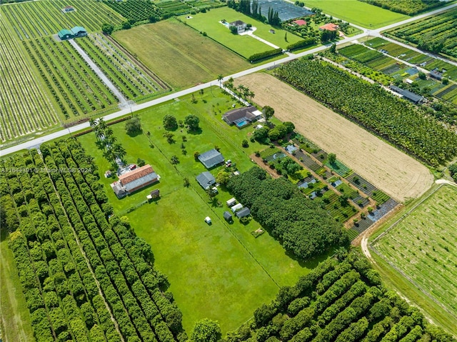 drone / aerial view with a rural view