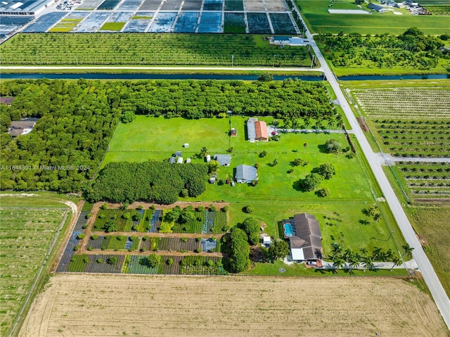 drone / aerial view with a rural view