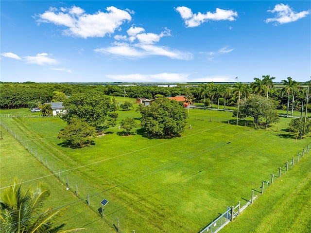 aerial view featuring a rural view