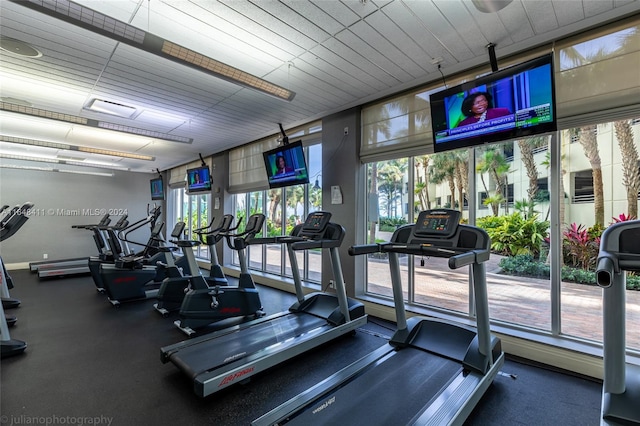 gym featuring plenty of natural light