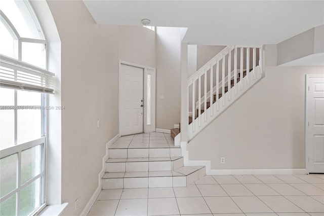 view of tiled entrance foyer