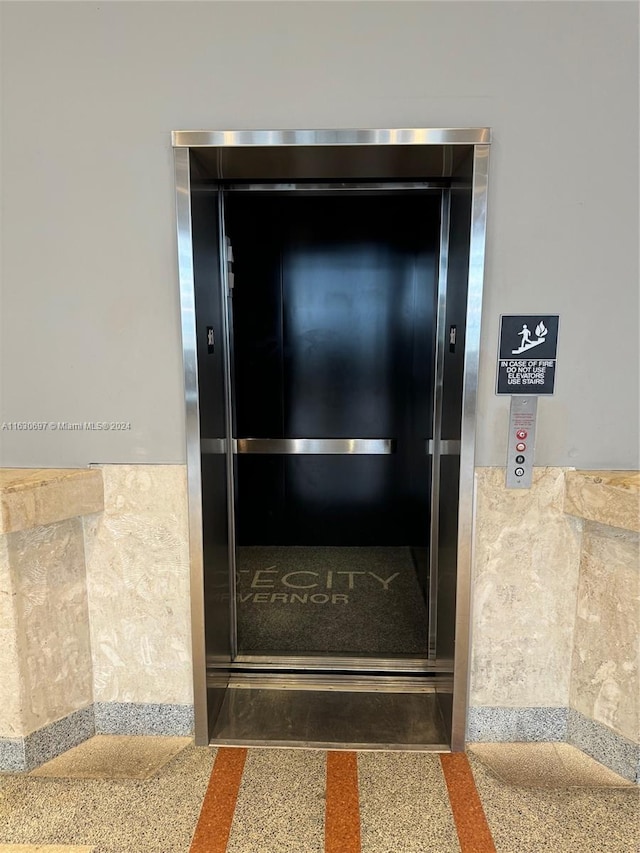 interior details featuring elevator