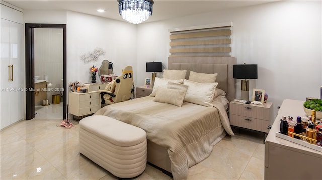 8886 NW 187th St, Miami, FL 33018 - bedroom with recessed lighting and an inviting chandelier