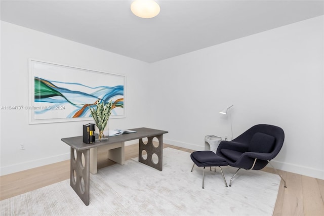 home office featuring light wood-type flooring