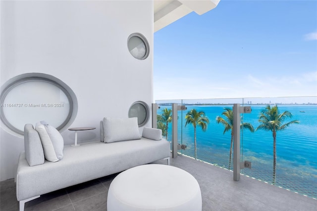 balcony with a water view