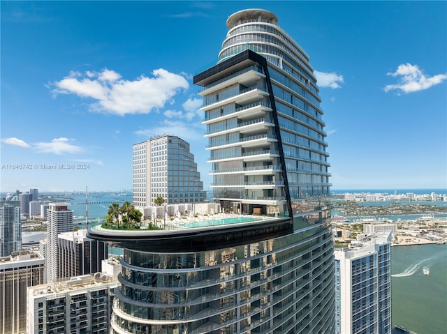 view of property with a water view