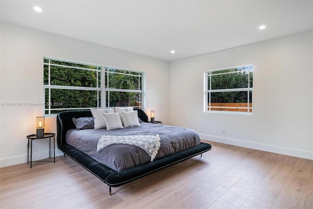 bedroom featuring light hardwood / wood-style flooring