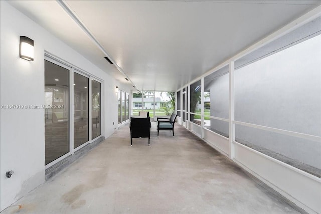 view of unfurnished sunroom