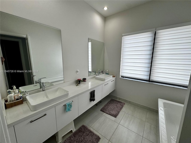 bathroom featuring vanity and tile patterned floors