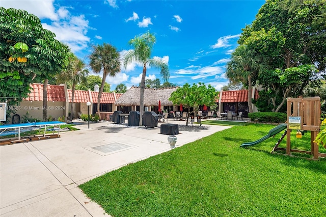 exterior space with a playground