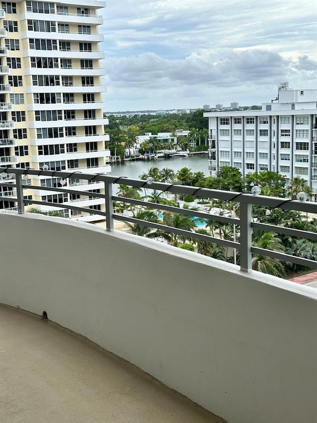 balcony with a water view