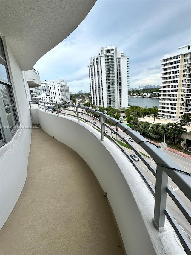 balcony with a water view