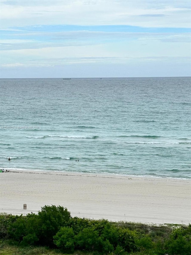 property view of water with a beach view