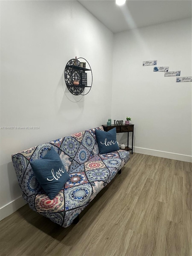 living room with hardwood / wood-style floors