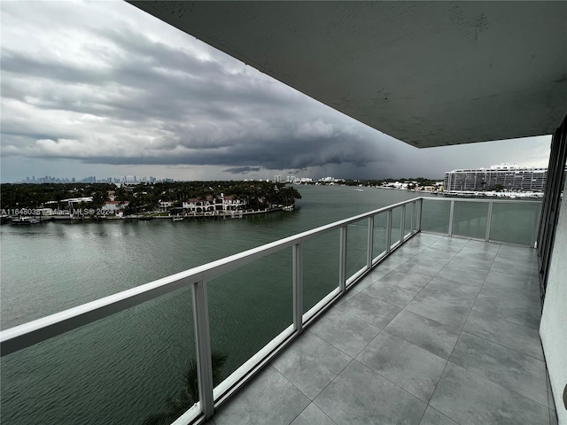 balcony with a water view