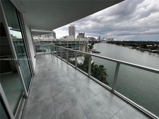 balcony with a water view