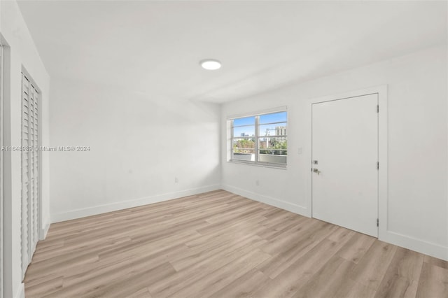 empty room featuring light wood-type flooring