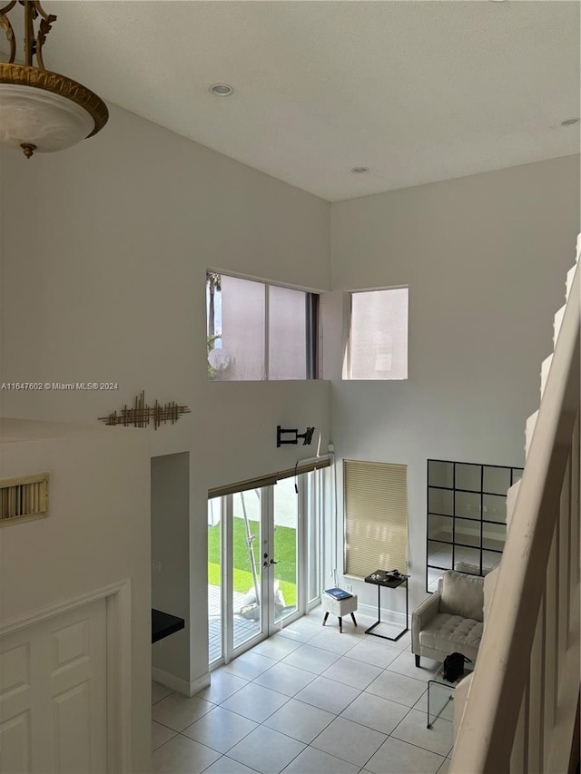 view of tiled living room