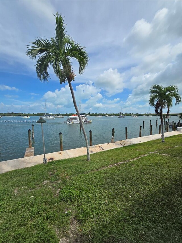 view of water feature featuring a boat dock