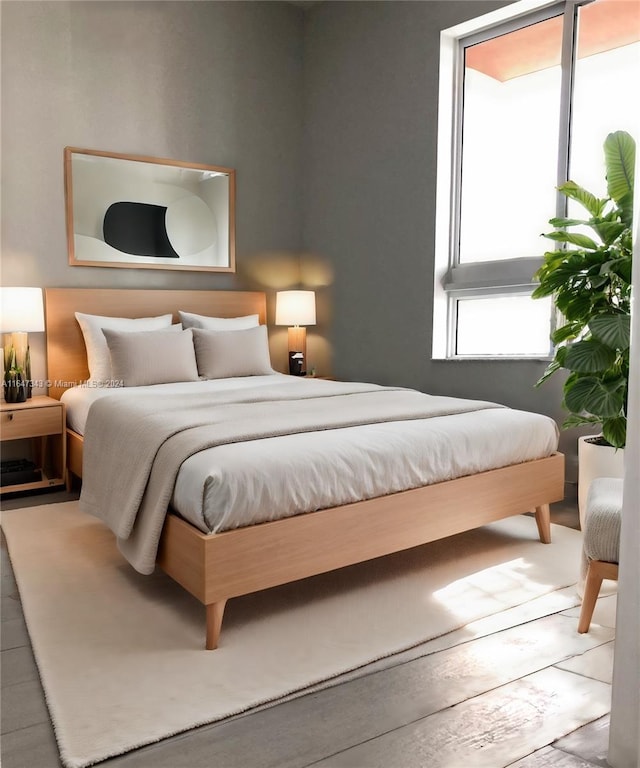 bedroom featuring wood-type flooring