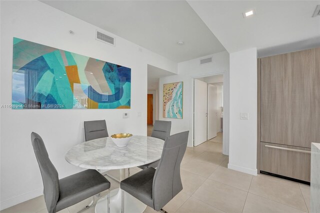 view of tiled dining room