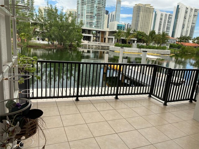 balcony with a water view