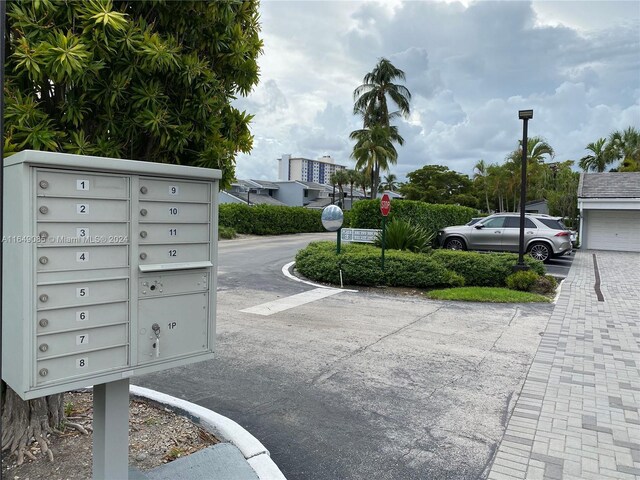 surrounding community with mail boxes