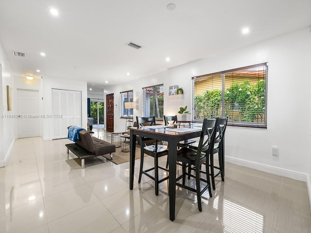 view of tiled dining area